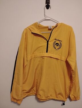 Victoria's Secret PINK 5th & Ocean Iowa Hawkeyes Windbreaker Anorak Jacket Size